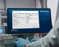 Monitor with FlowCam capture settings screen