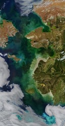 NASA aerial photo of ocean color