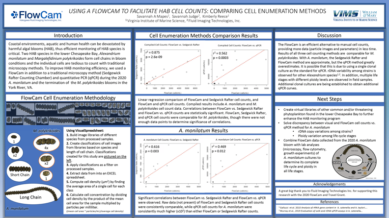 Mapes FlowCam poster thumbnail - Using a FlowCam to Facilitate HAB cell counts: Comparing cell enumeration methods - VIMS