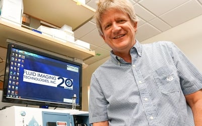 Dr. Ted Randolph with his FlowCam Nano instrument