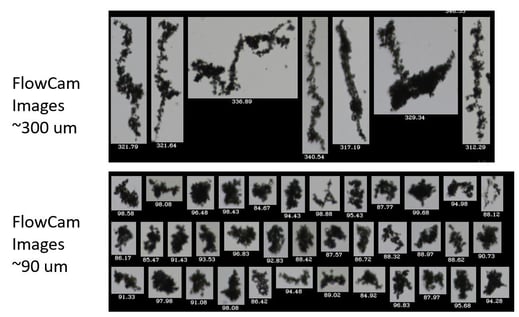 Hunting Energy Services FlowCam images of particles around 90 and 300 µm