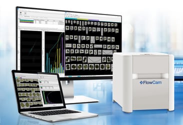 FlowCam instrument with monitor and laptop