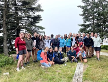 Women of Water program mentor-student group photo on Hurricane Island