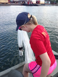 Keara Stanislawczyk, FlowCam grant winner, collecting plankton sample