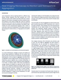 FlowCam application note thumbnail - Flow imaging microscopy to monitor lipid nanoparticle aggregation