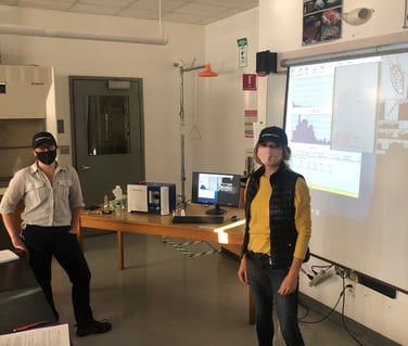 FlowCam grant faculty recipients in classroom at Maine Maritime Academy