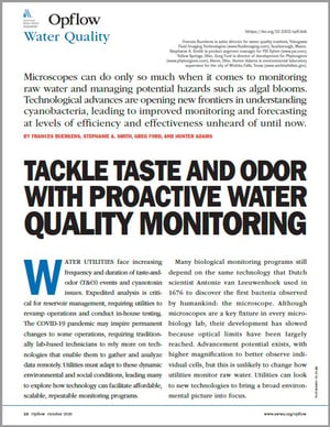 Opflow Article thumbnail - Tackle Taste and Odor with Proactive Water Quality Monitoring