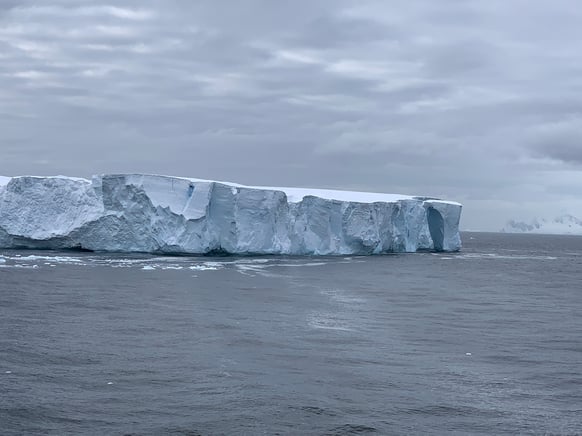 Antarctic glacier at sea edge