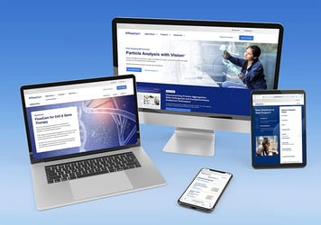 Computer and mobile displays of new FlowCam website pages