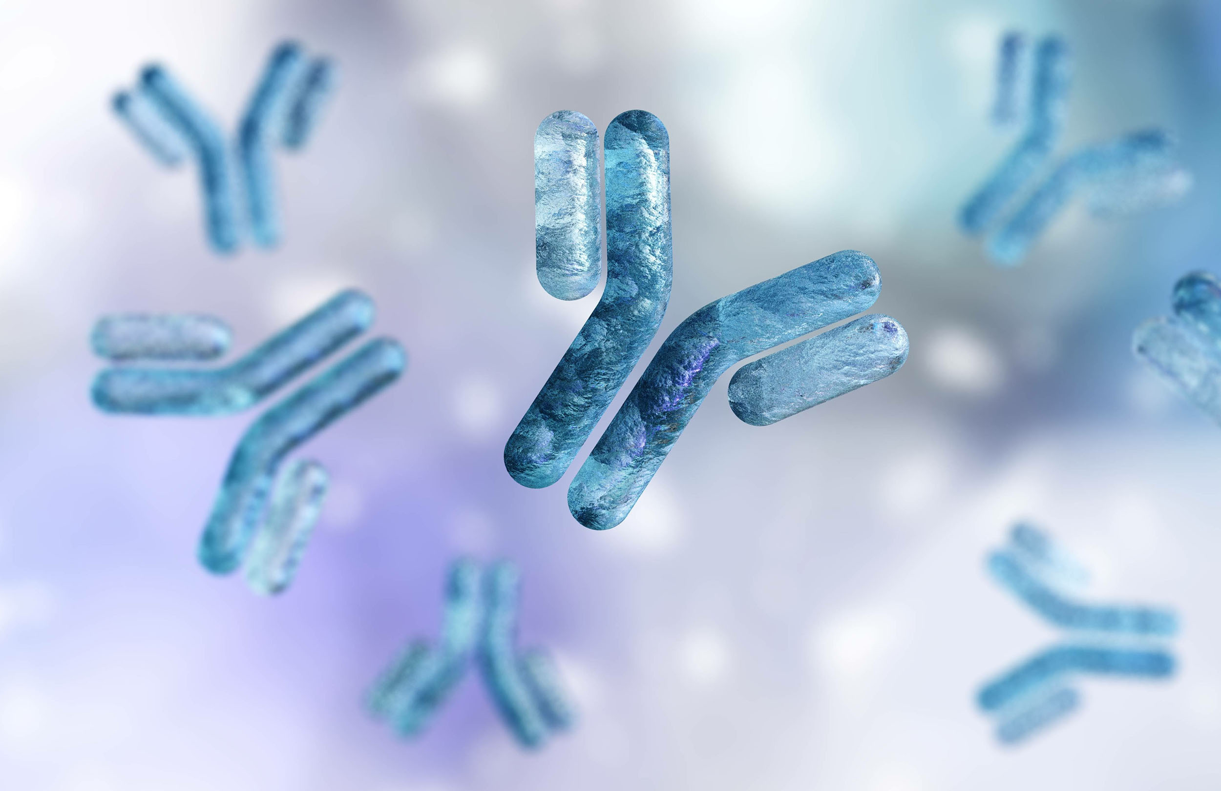 Stock illustration of antibodies floating