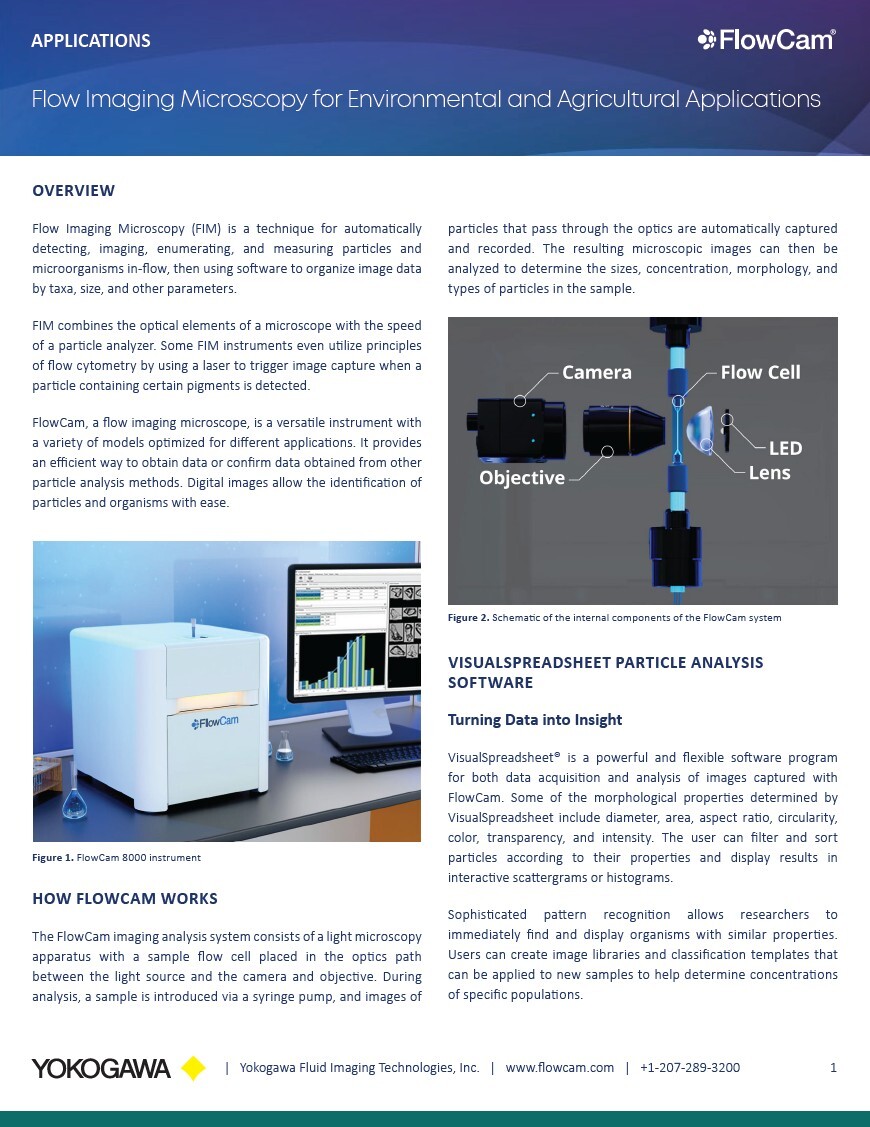 FlowCam for Environmental and Agricultural Applications