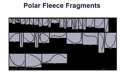 FlowCam collage of polar fleece fibers