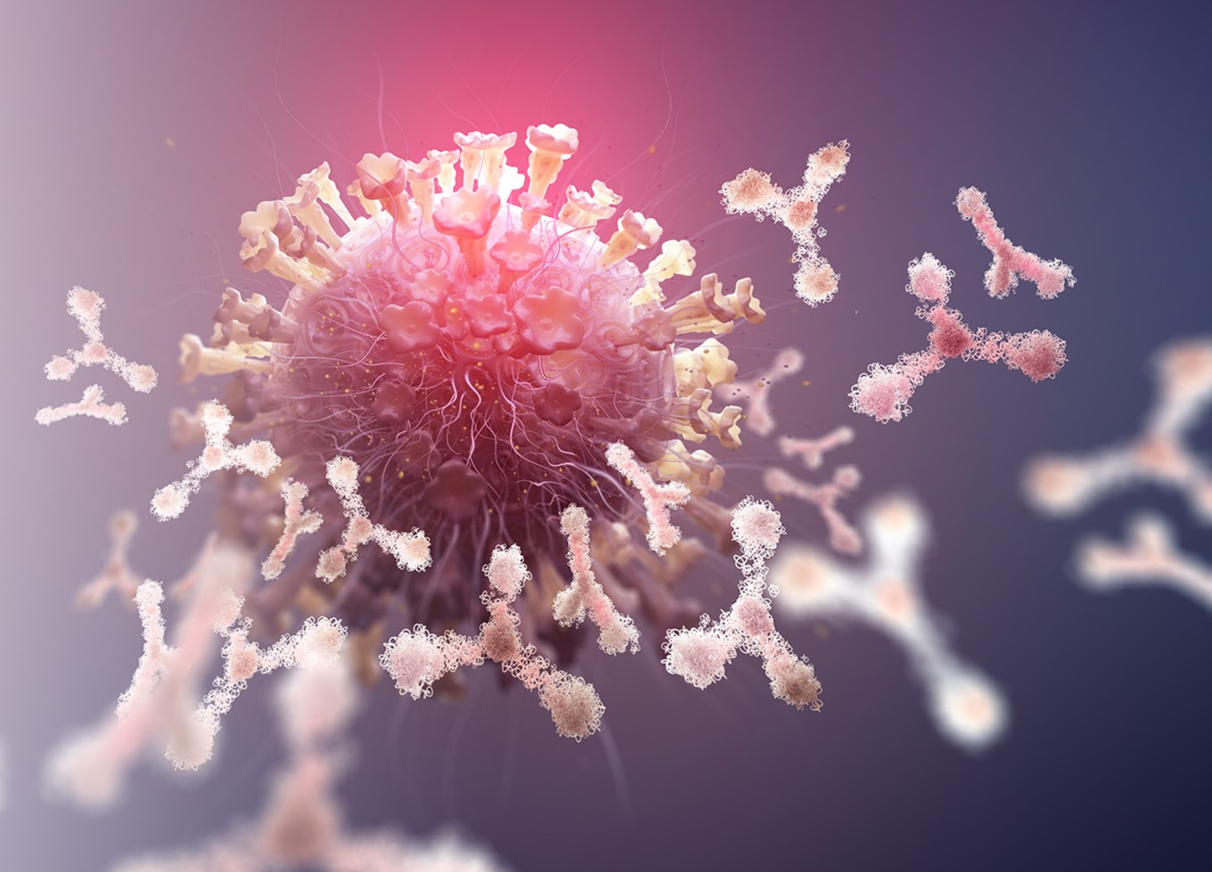 Stock photo - virus and antibodies